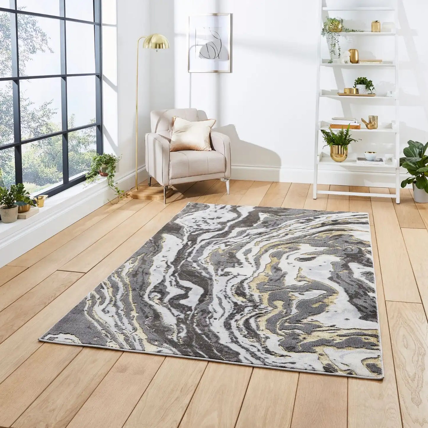 Apollo Think GR584 Grey Gold Rug RS