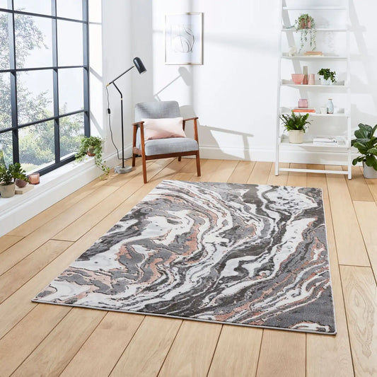 Apollo Think GR584 Grey Rose Rug RS