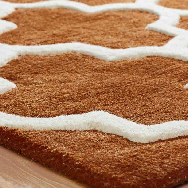 Arabesque Modern Wool Rugs in Rust