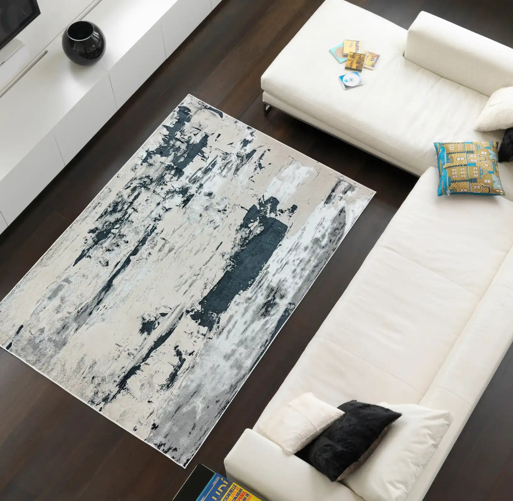 Asiatic aurora au10 glacier Grey Living Room  Rug.