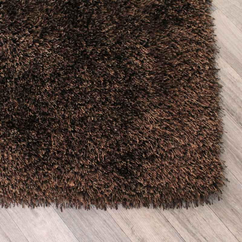 Balotelli Mixed Shaggy Rugs in Choc Brown