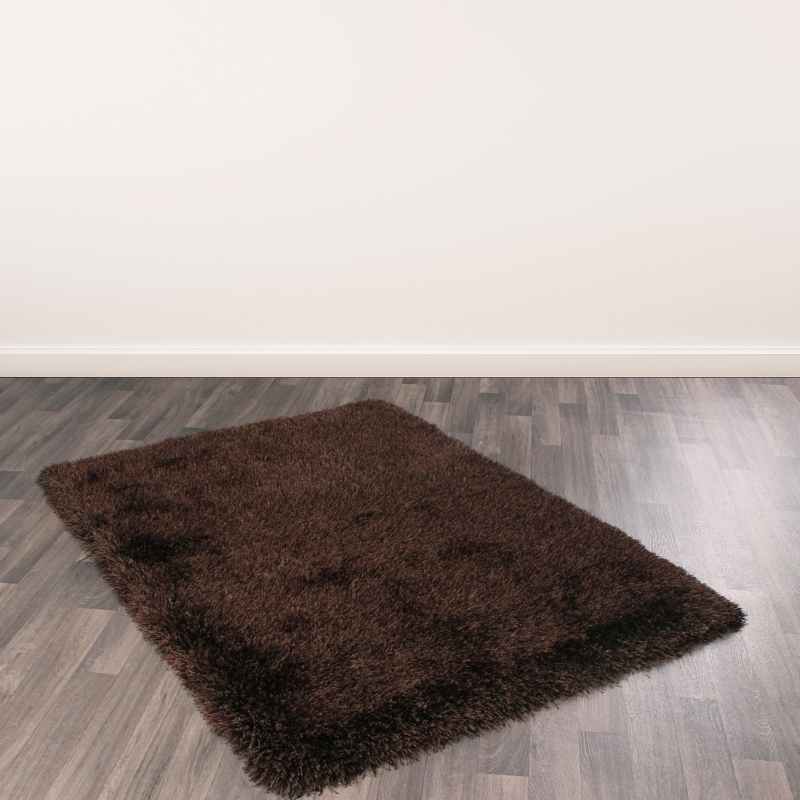 Balotelli Mixed Shaggy Rugs in Choc Brown