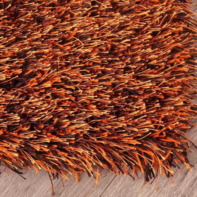 Balotelli Mixed Shaggy Rugs in Choc Orange
