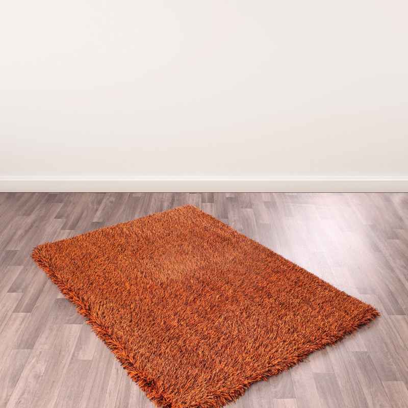 Balotelli Mixed Shaggy Rugs in Choc Orange