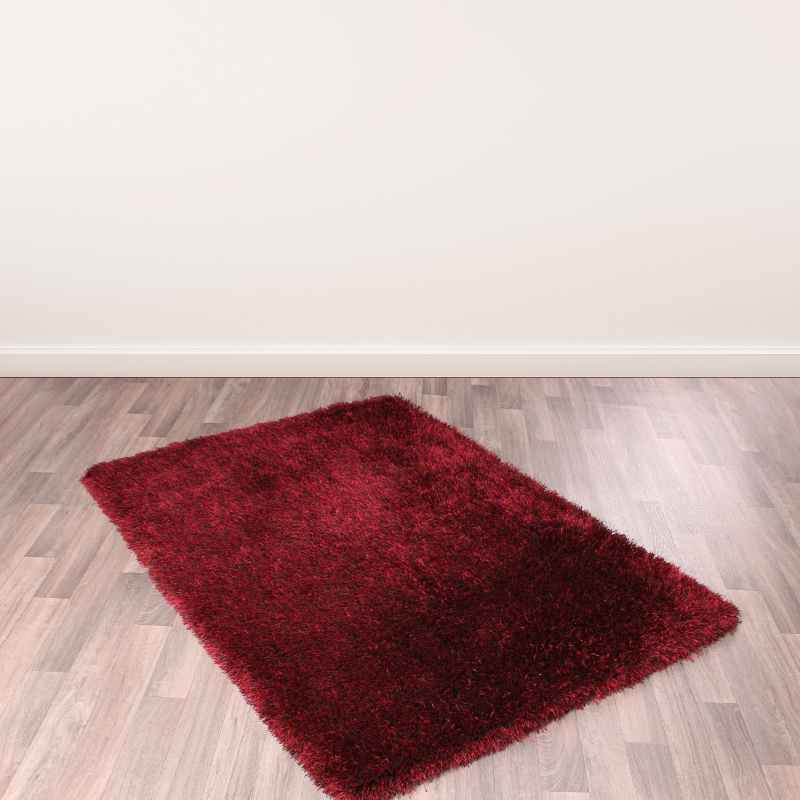 Balotelli Mixed Shaggy Rugs in Choc Red