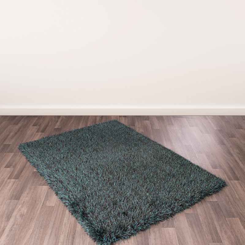 Balotelli Mixed Shaggy Rugs in Choc Teal