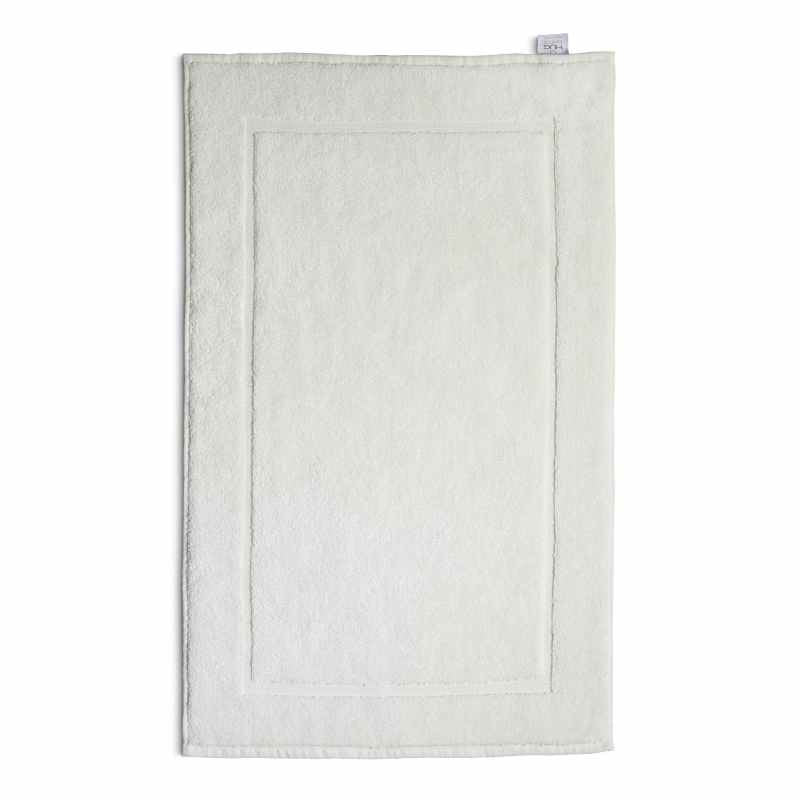 Bamboo Cotton Border Bath Mat in Cream