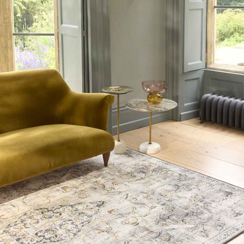 Baroque Eco Washable Modern Rugs by Hug Rug in Grey Brown