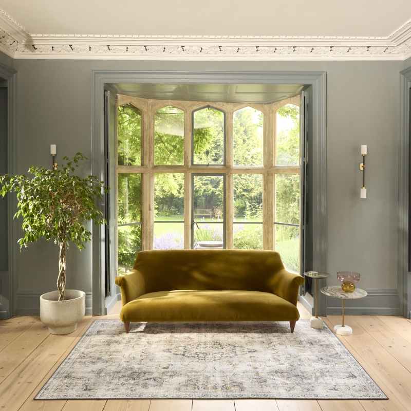 Baroque Eco Washable Modern Rugs by Hug Rug in Grey Brown