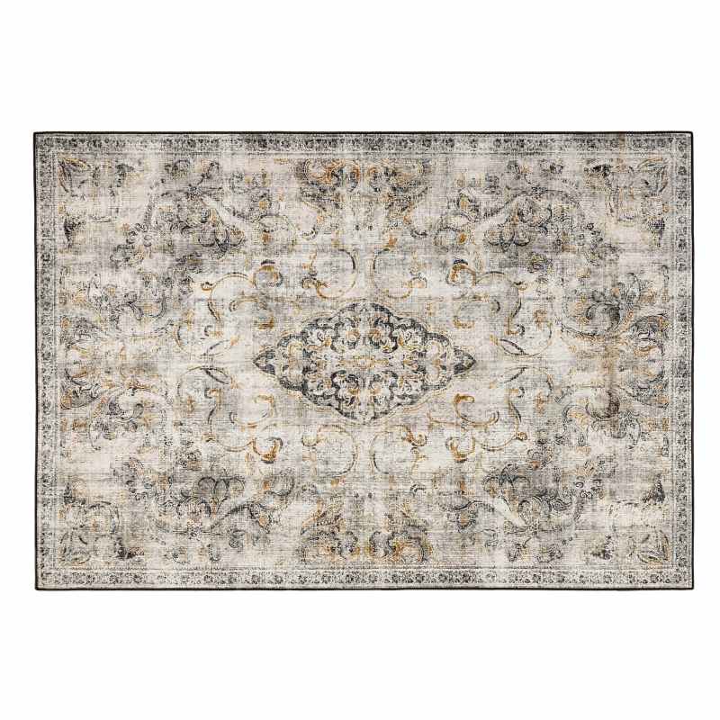 Baroque Eco Washable Modern Rugs by Hug Rug in Grey Brown