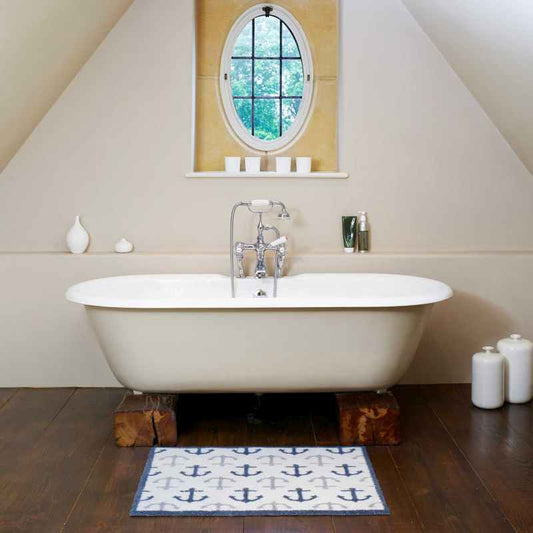 Bathroom Anchor Mats in Blue by Turtlemat