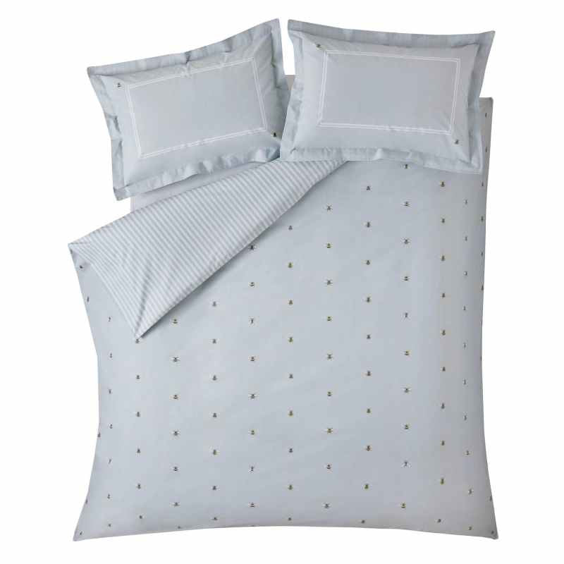 Bees Cotton Bedding Set by Sophie Allport in Duckegg Blue