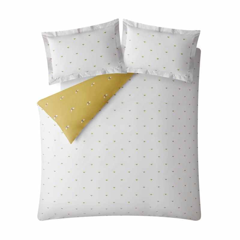Bees Cotton Bedding Set by Sophie Allport in Mustard Yellow