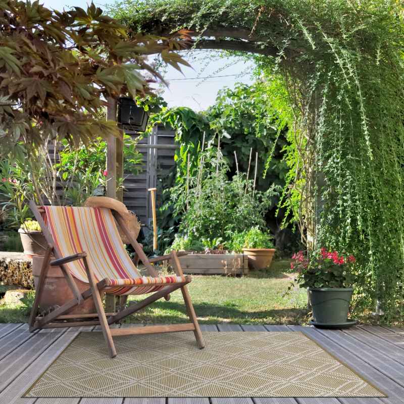 Blenheim Indoor Outdoor Diamond Rugs in Olive Green