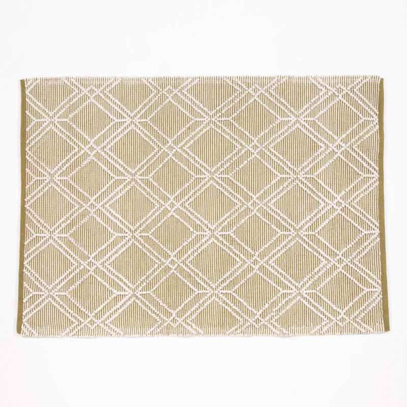 Blenheim Indoor Outdoor Diamond Rugs in Olive Green