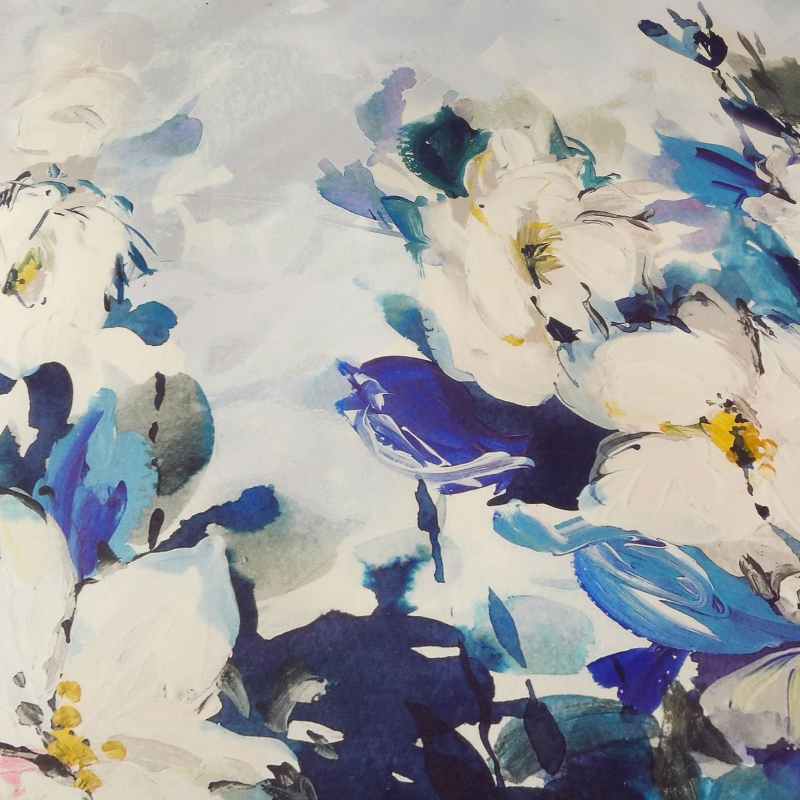 Bliss Floral Bedding Duvet Cover and Pillowcase in Blue