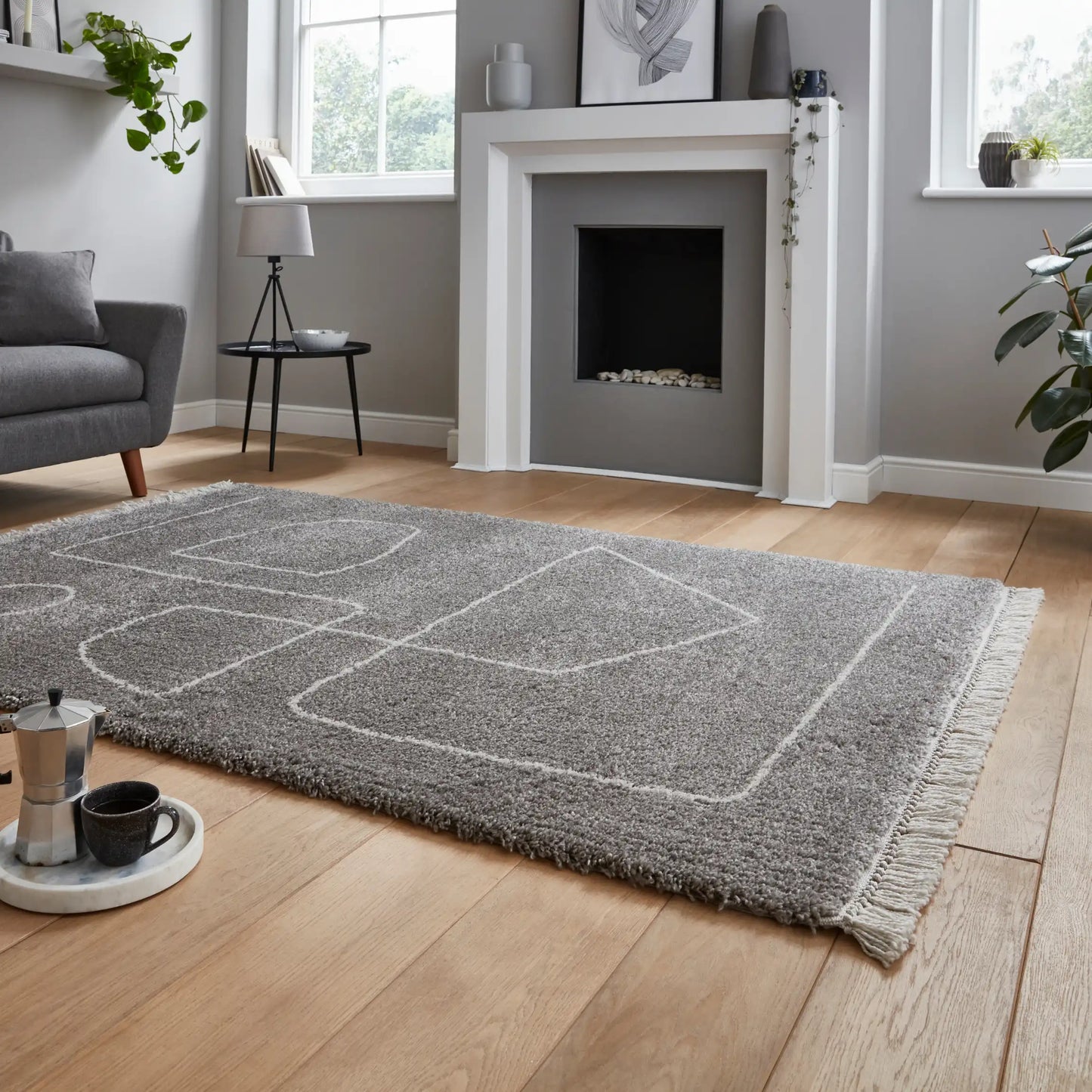 Boho A474 Grey Cream Rug RS