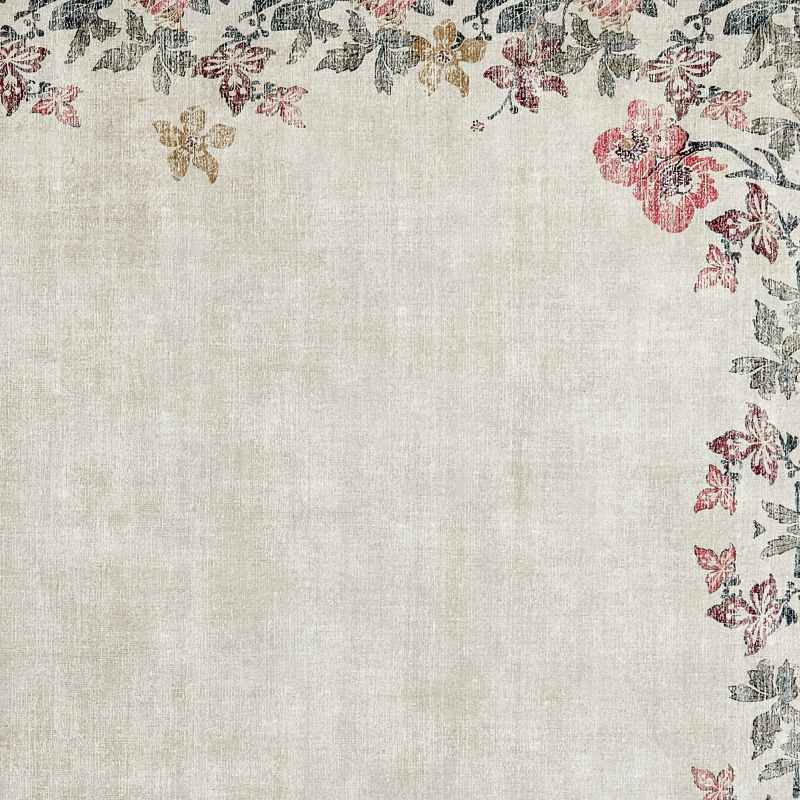Botanical Border Eco Washable Modern Runner Rugs by Hug Rug in Pink