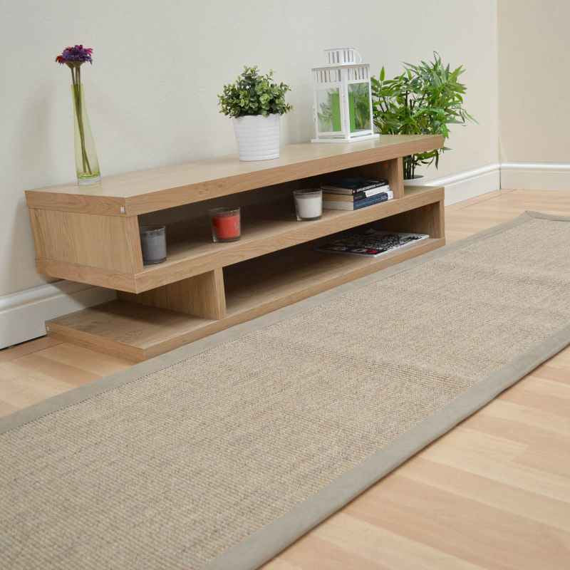 Boucle Anise Natural Fibre Sisal Bordered Runner Rugs