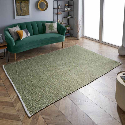 Brittany Modern Flatweave Indoor Outdoor Rugs in Green