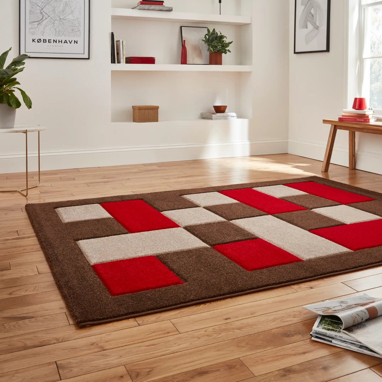 Brooklyn BRK04 Brown Red Rug RS
