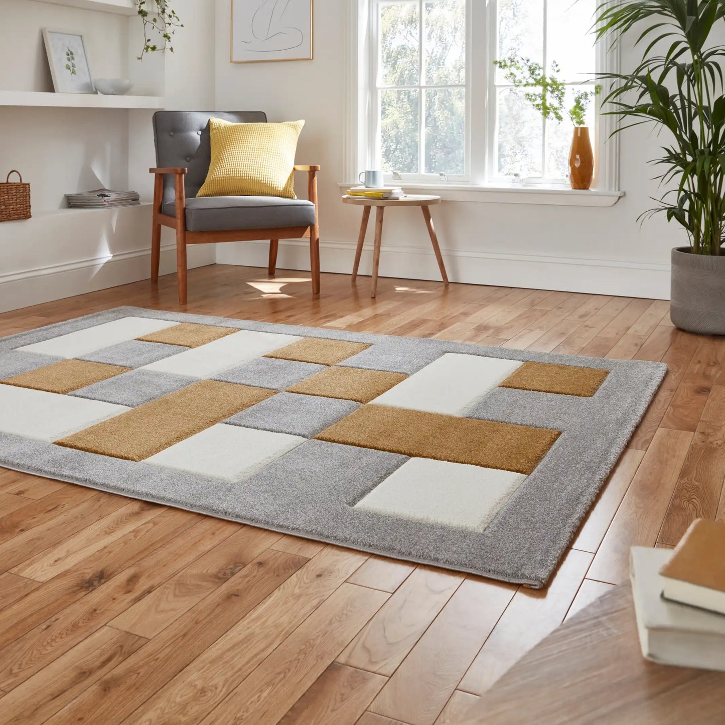 Brooklyn BRK04 Grey Yellow Rug RS