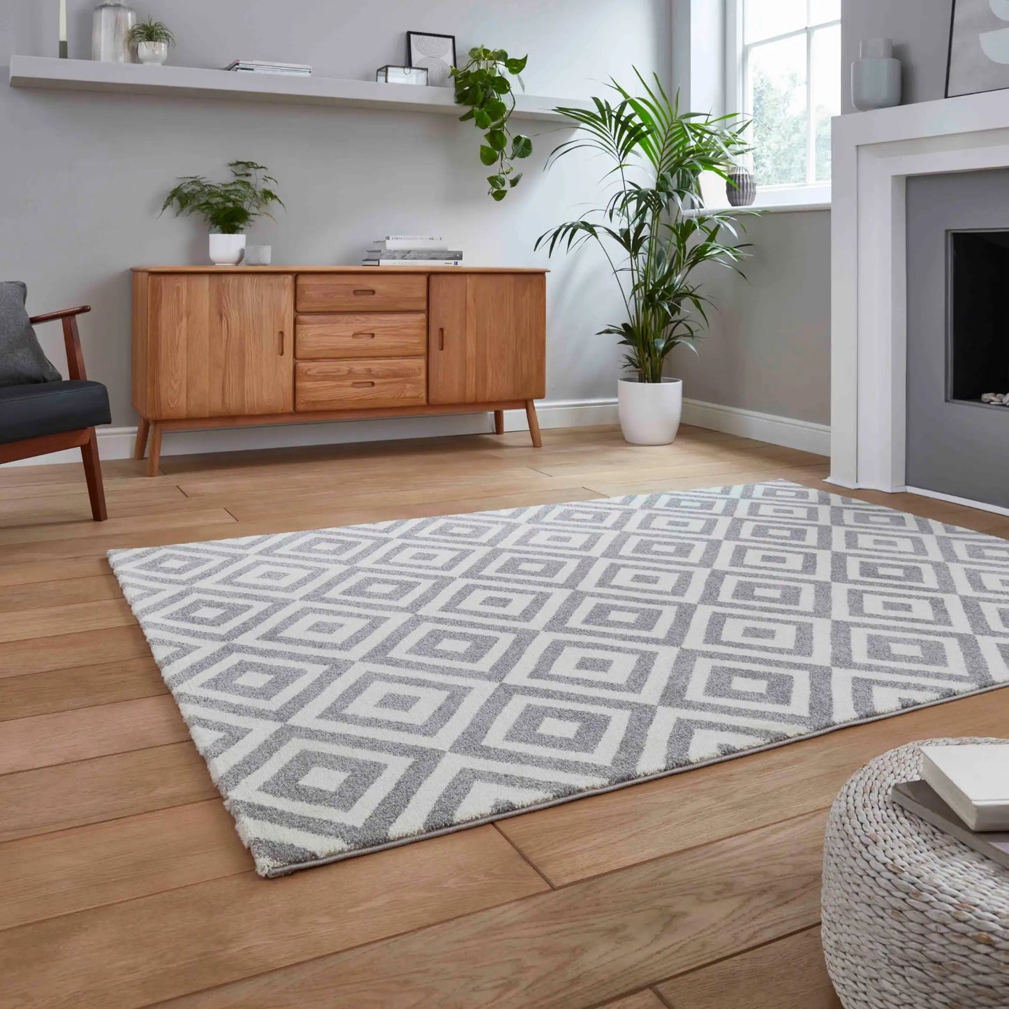 Brooklyn BRK89 Grey White Rug RS