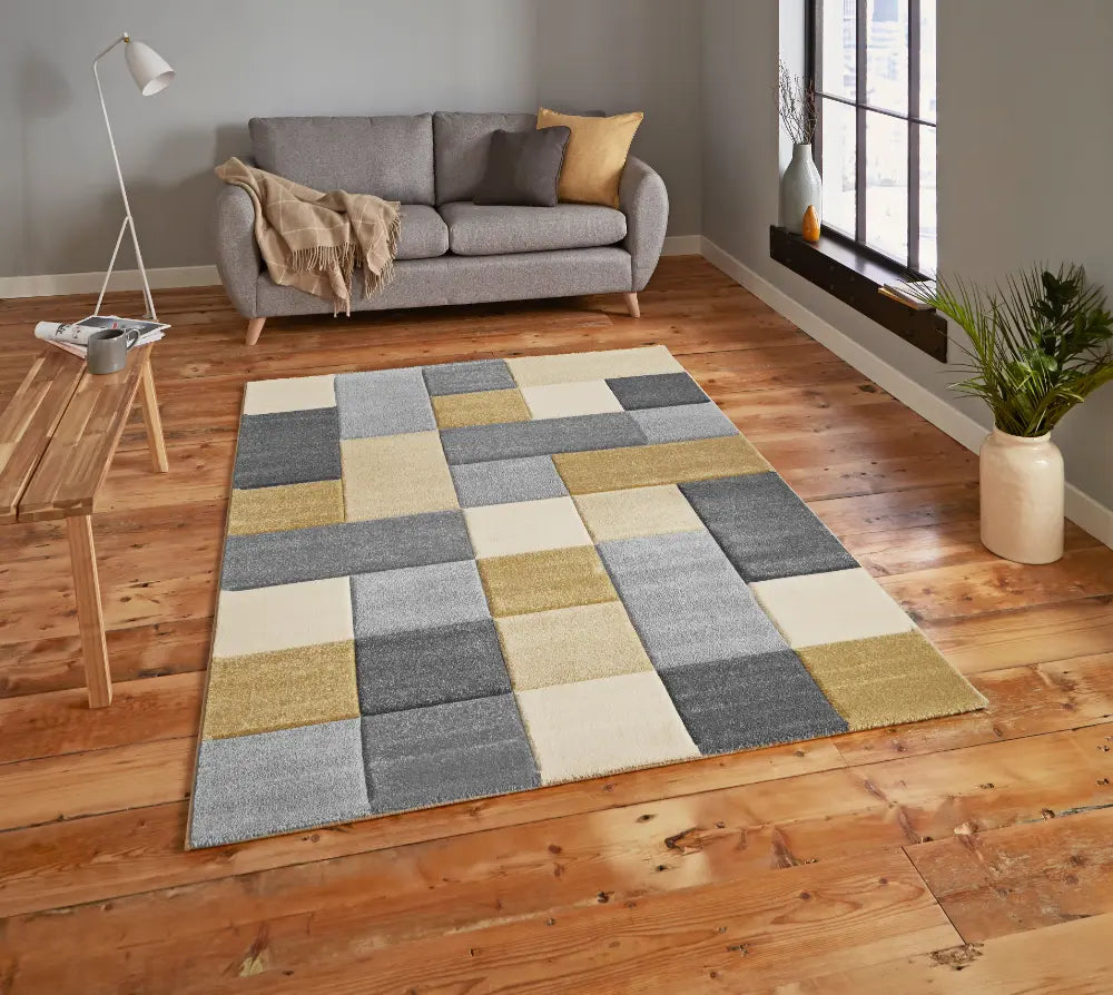 Brooklyn 646 Grey Yellow Rug RS