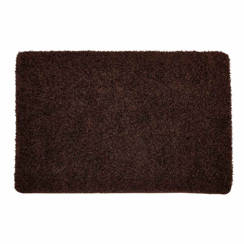 Buddy Washable Plain Rugs in Chocolate Brown