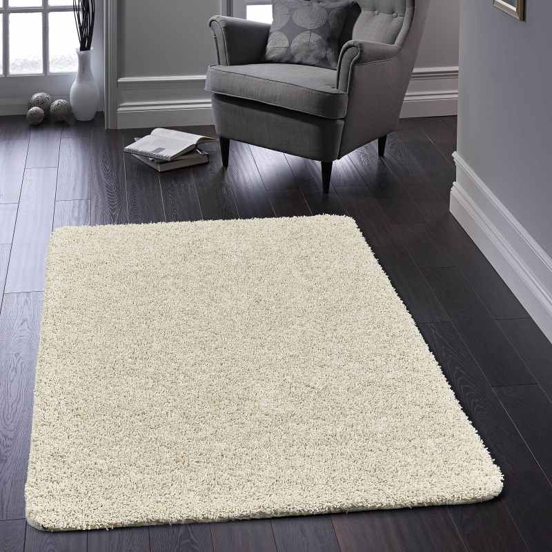 Buddy Washable Plain Rugs in Ivory