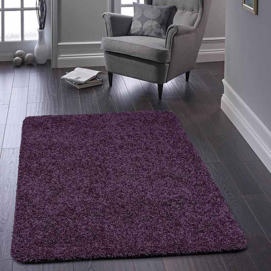 Buddy Washable Plain Rugs in Purple
