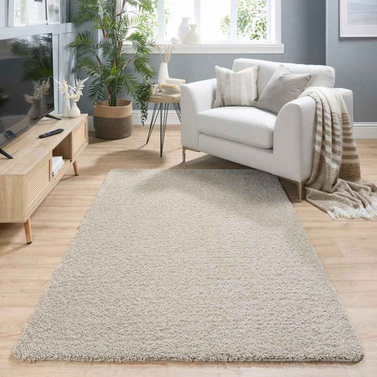 Buddy Washable Plain Rugs in Stone