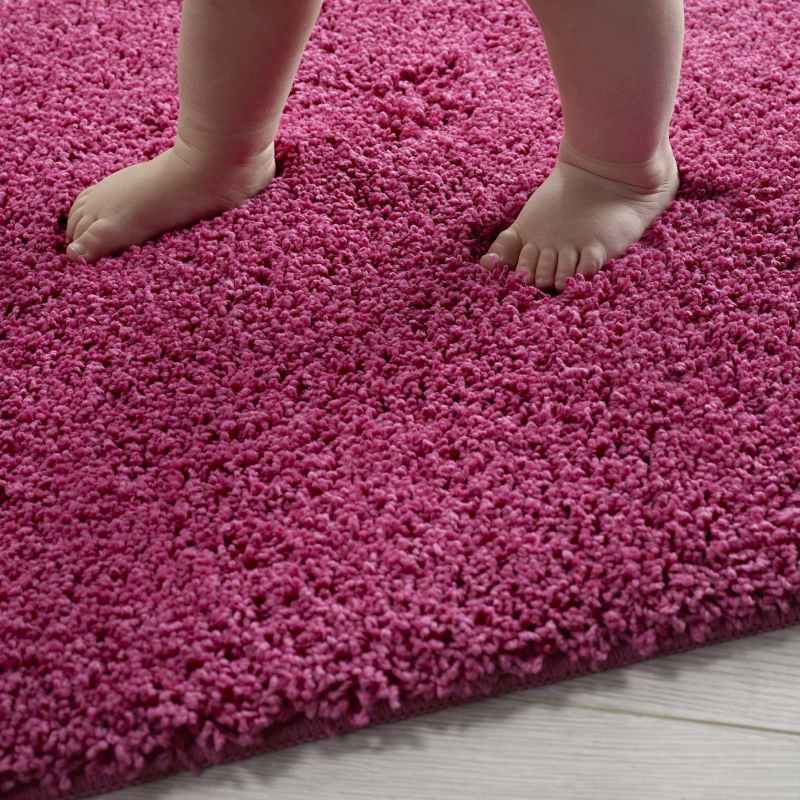 Buddy Bath Washable Toilet Bathroom Mat Rugs in Fuchsia Pink
