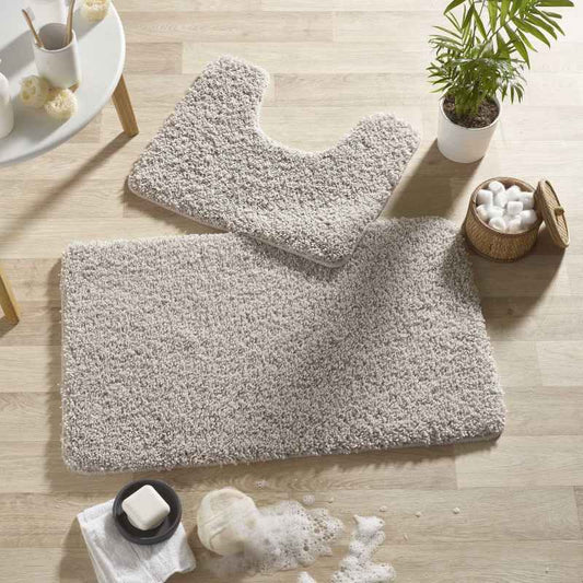 Buddy Bath Mat And Toilet WashableSet in Pavillion Grey