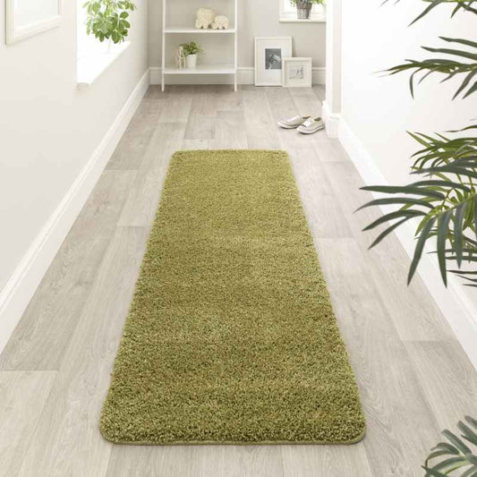 Buddy Washable Hallway Runner Rugs in Olive