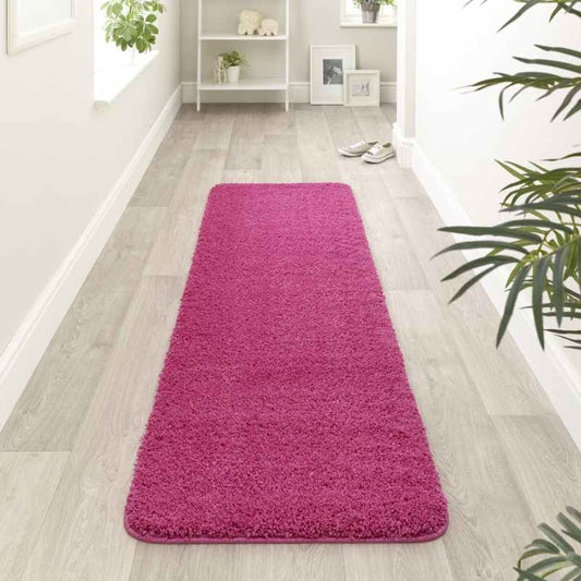 Buddy Washable Hallway Runner Rugs in Pink