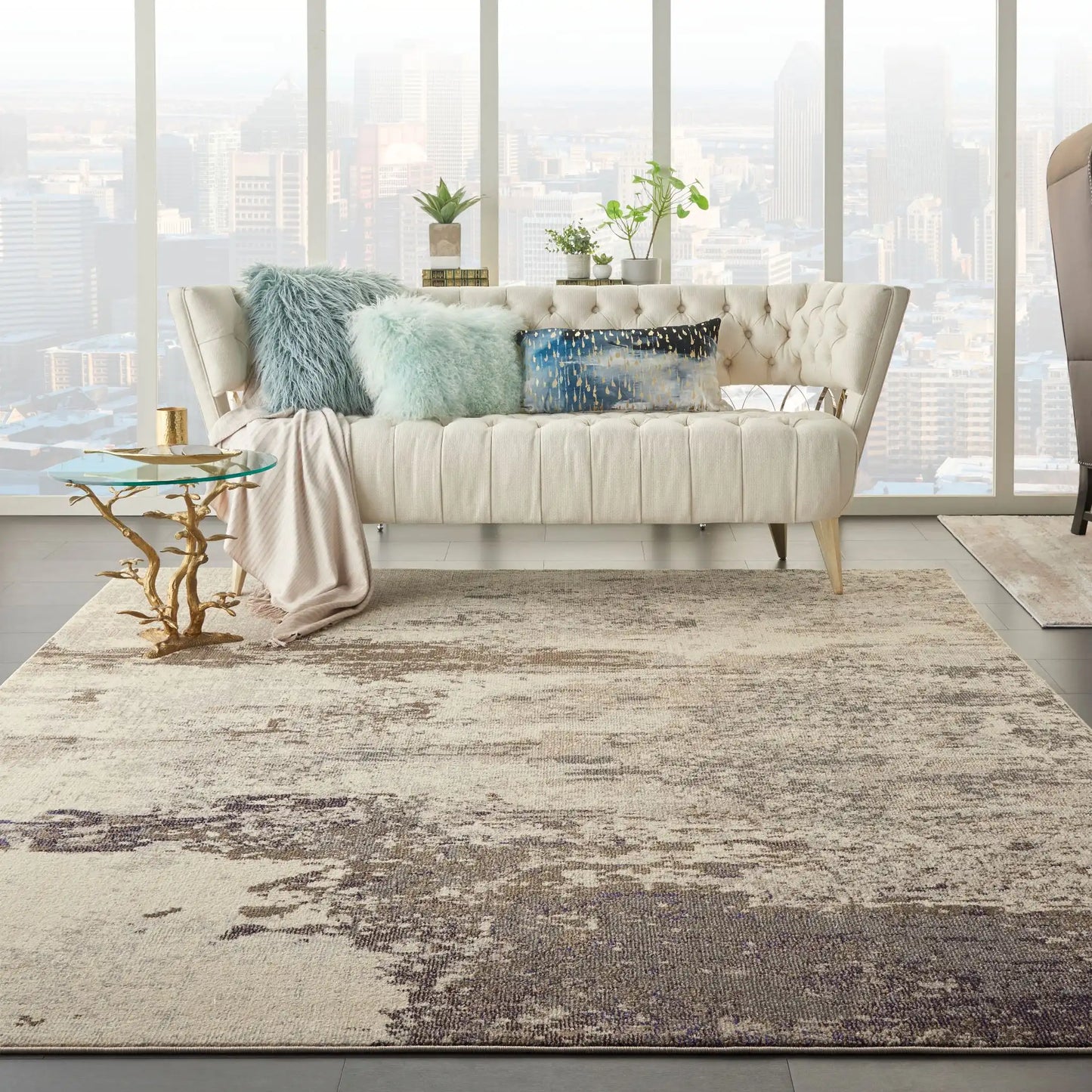 Celestial CES02 Ivory Grey Rug RS