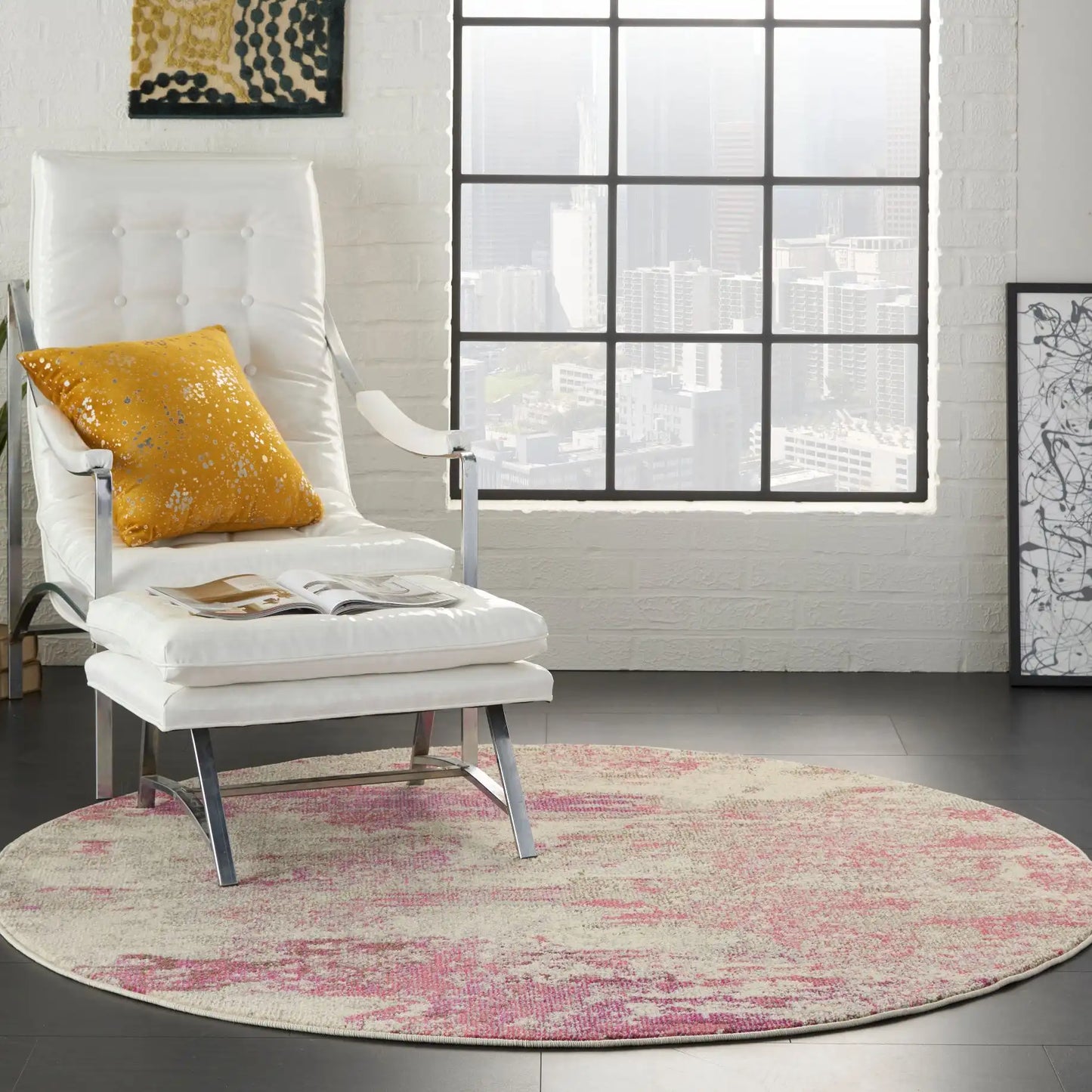 Celestial CES02 Ivory Pink Rug RS