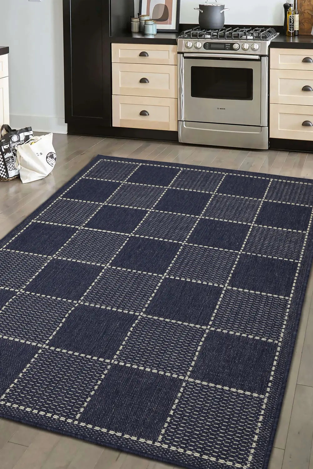 FLATWEAVE GEL Check Navy RS