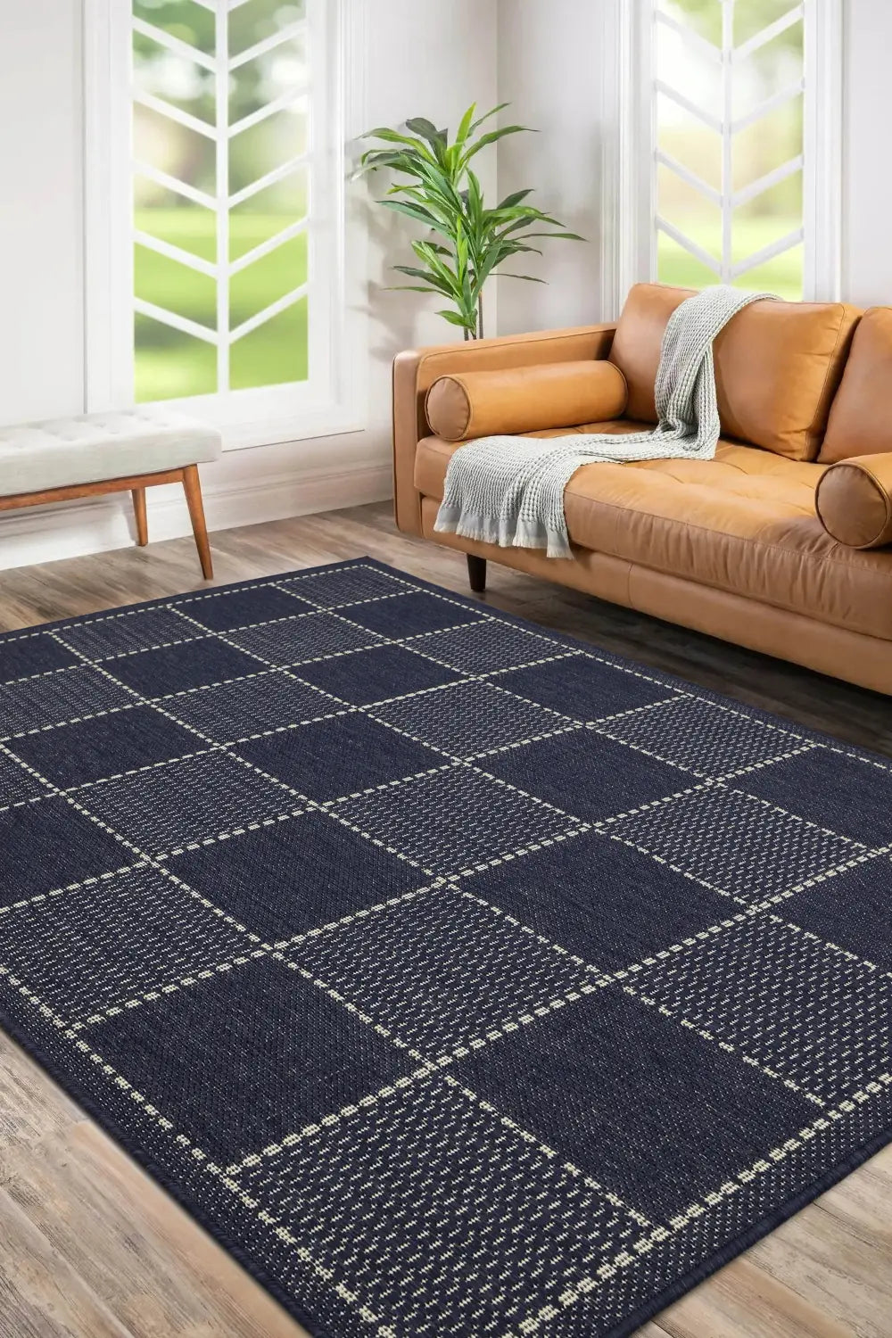 FLATWEAVE GEL Check Navy RS