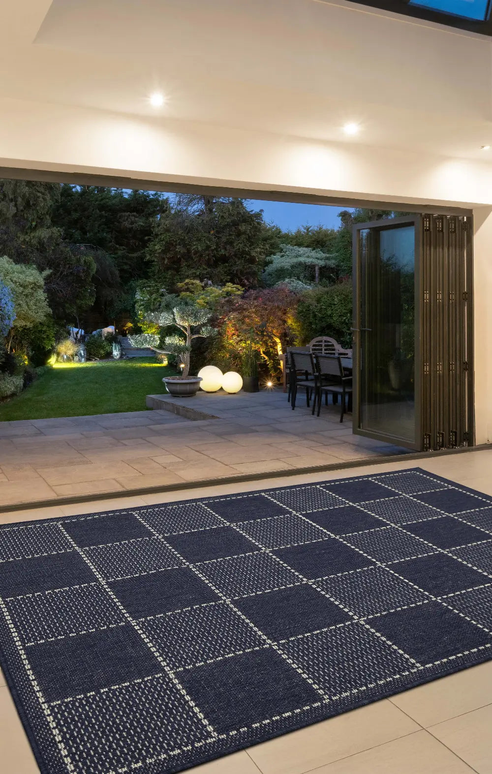 FLATWEAVE GEL Check Navy RS