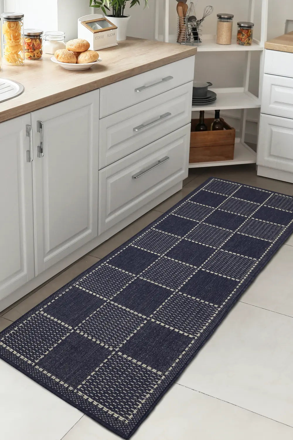 FLATWEAVE GEL Check Navy RS