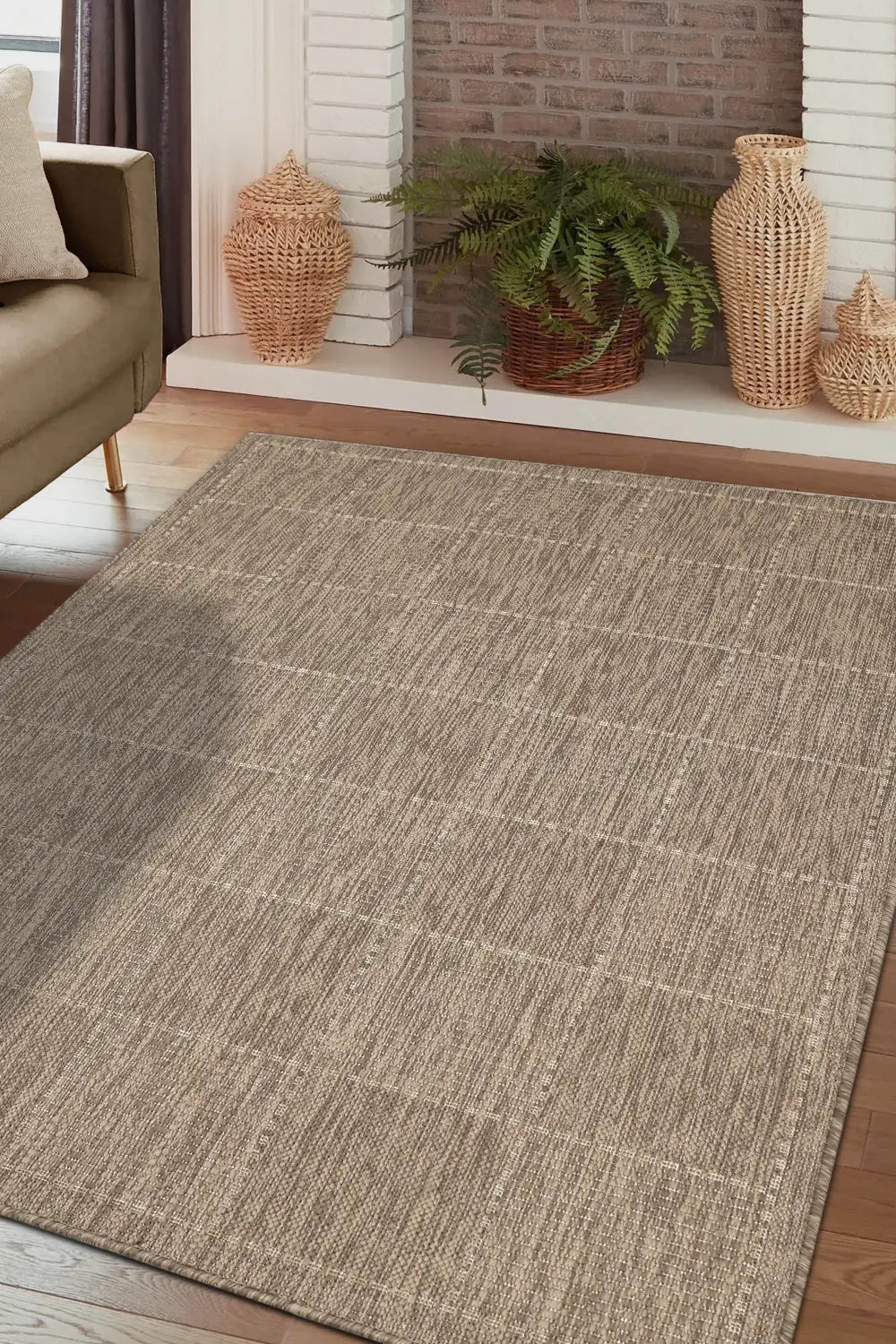 FLATWEAVE GEL Check Latte RS