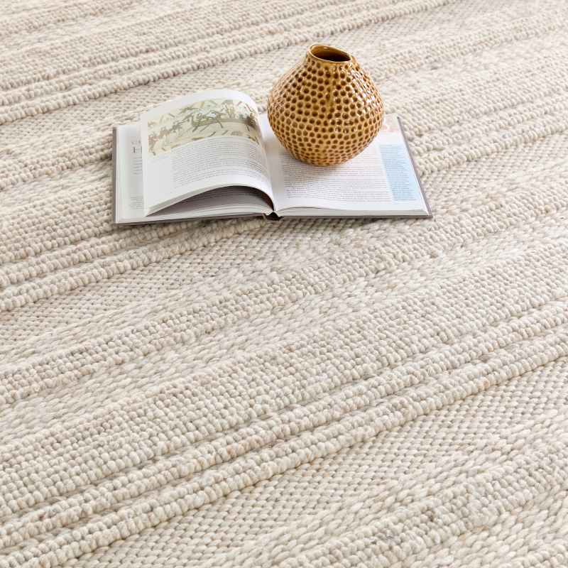 Origins Chunky Knit Wool Hallway Runner Rugs in Cream Beige