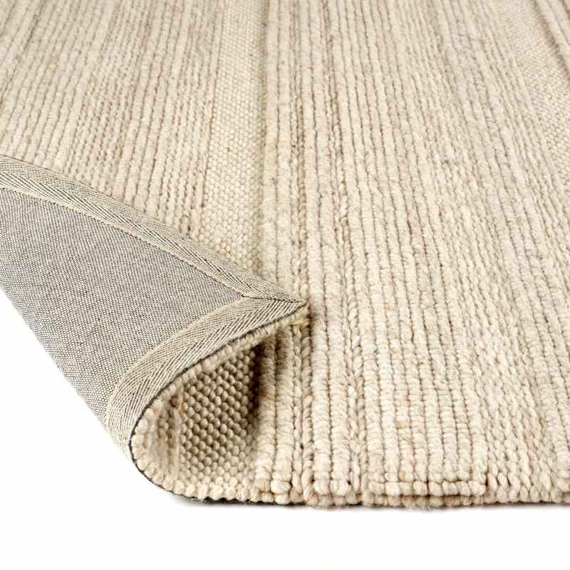 Origins Chunky Knit Wool Hallway Runner Rugs in Cream Beige