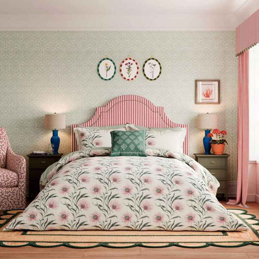 Catherinae Floral Bedding by Sanderson x National Trust in Fuchsia Pink