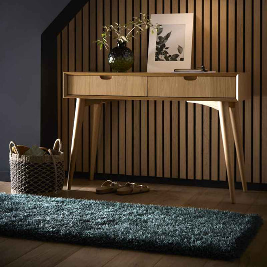 Chicago Shaggy Modern Plain Runner Rugs in Forest Green