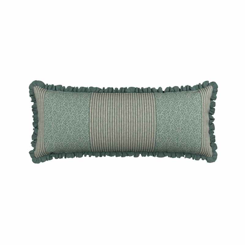 Clarence Bolster Cushion by Bedeck of Belfast in Celadon Green