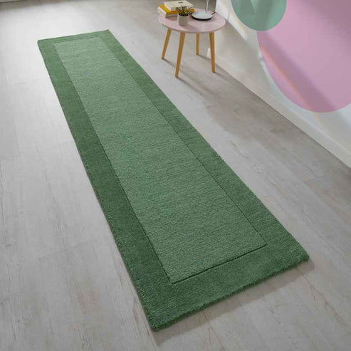 Colours Bordered Wool Runner Rug in Green – The Rug Seller
