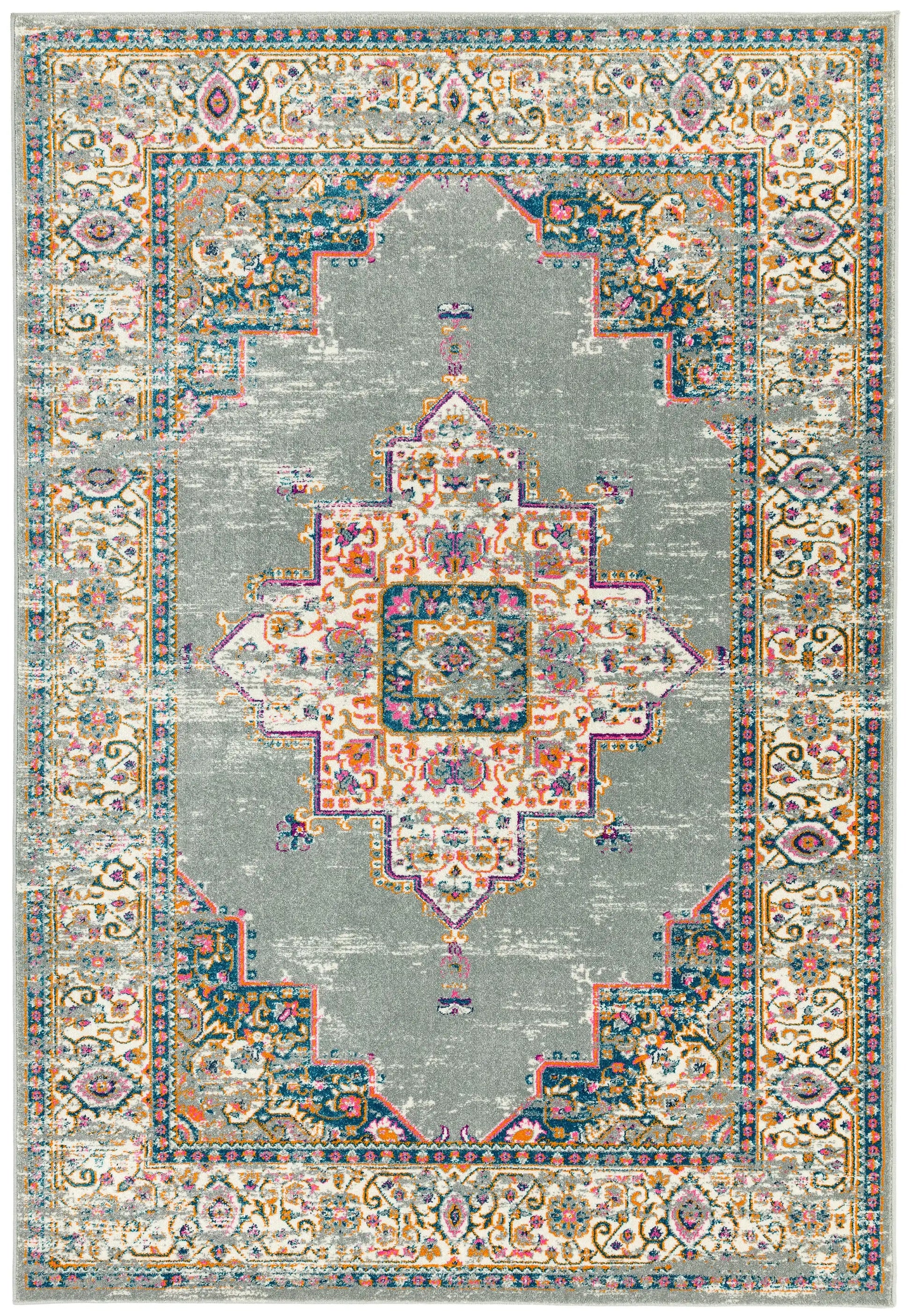Asiatic colt cl02 medallion grey Grey Living Room Geometric Rug.